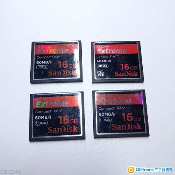 Sandisk Extreme 16GB 60mb/s CF Card x 4