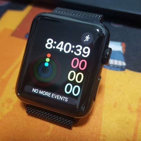 98% New Apple Watch Series 2 42mm 黑色 不鏽鋼 連 不鏽鋼織手環 有 Apple Care +