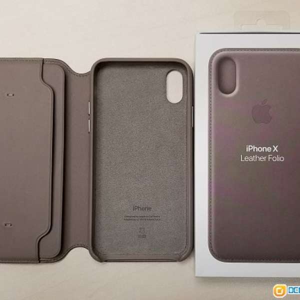 98%新 iPhone X Leather Folio 灰褐色