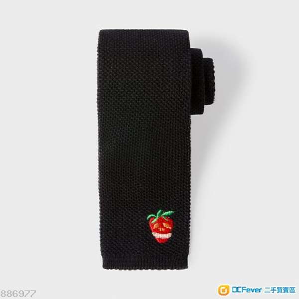 [BNIB] 100% NEW Paul Smith Black Strawberry Skull Knitted Silk Tie 呔