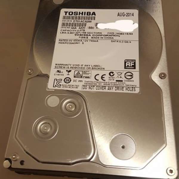 Toshiba 2TB Harddisk DT01ACA200