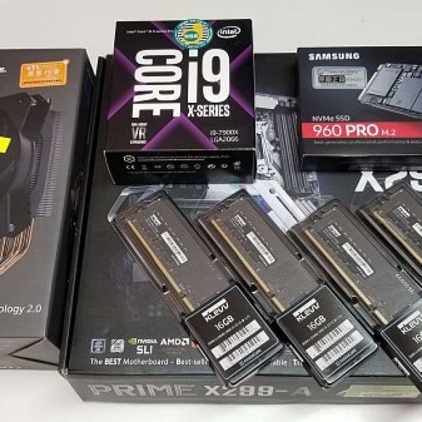 i9-7900x + Asus Prime X299-A + 64G KLEVV DDR4 + 512M2 + CPU Cooler