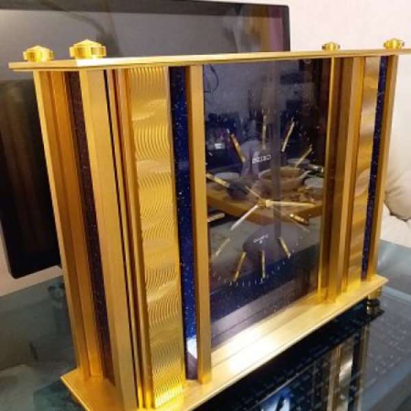 SEIKO精工古董金黃銅大型座鐘重約6KG