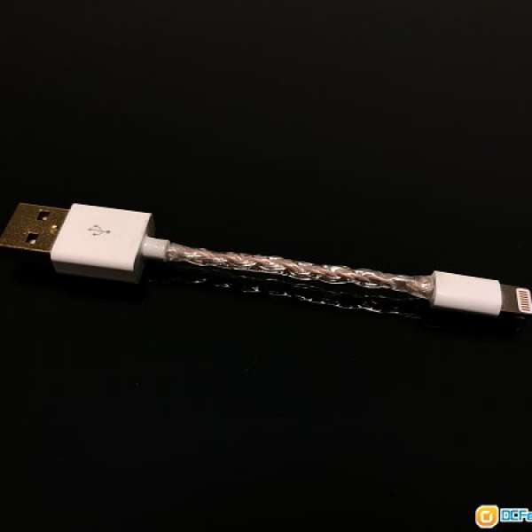 單晶銅+單晶銅鍍銀混編8絞過機線 Lightning to USB-A  鍍金USB  MFi for Dac Amp