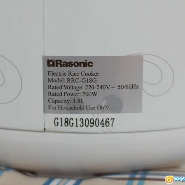 Rasonic 1.8L 電飯煲 90%new