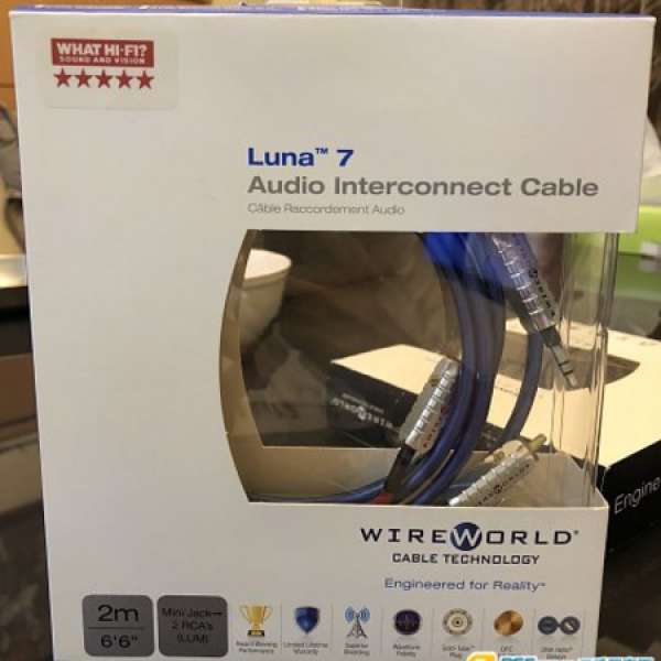 90% new Wireworld Luna 7 RCA to 3.5mm interconnect cable