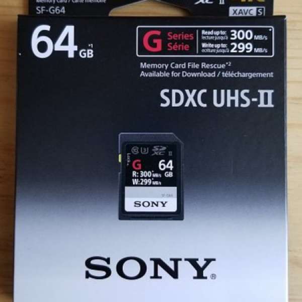 全新行貨 Sony 極速 UHS-II SDXC SF-G64 64GB For A7Riii A7Rii