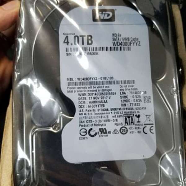 100%NEW 全新WD企業版黑色4TB