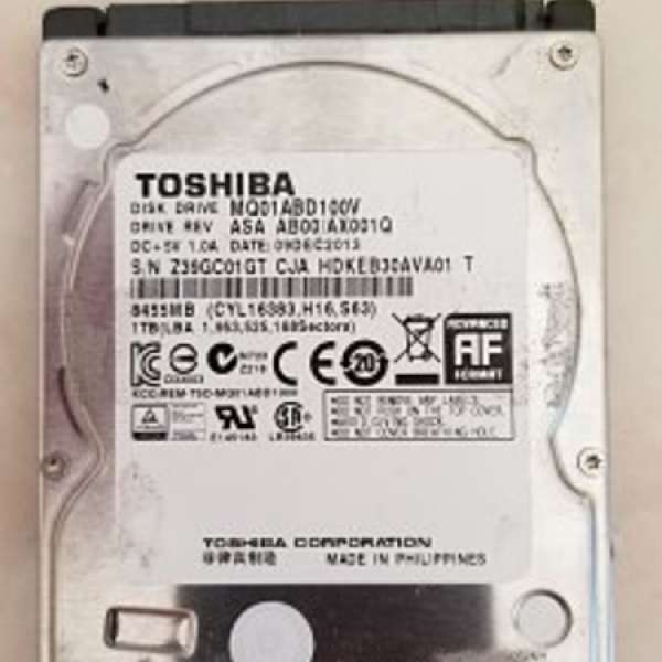 TOSHIBA 1TB Harddisk 2.5" HDD SATA