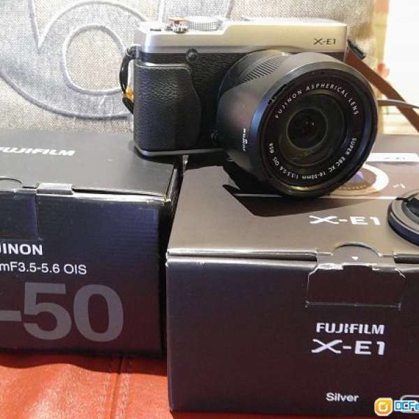 富士 Fujifilm X-E1 Body 銀機 90%新 + XC16-50 OIS 行貨 已過保