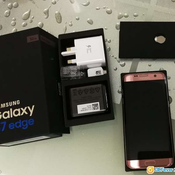 90%新Samsung S7 edge，32GB 粉紅金，香港行貨，100%正常，全套有單，一次性保養