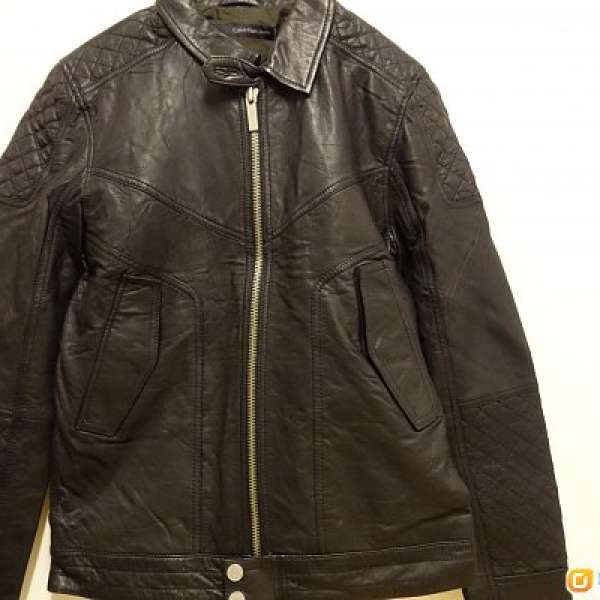 皮褸100% new全新Calvin Klein 羊皮真皮皮褸 Leather Jacket中碼 大碼M L XLsize  ...