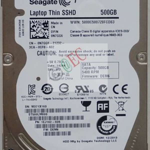 Seagate ST500LM000 2.5" Laptop Thin SSHD HDD 500Gb Notebook SATA3 6Gb