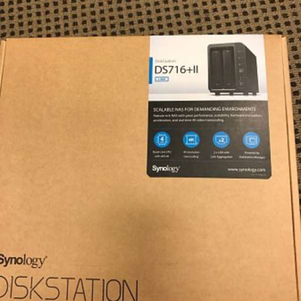 90% New Synology DS716+II with 2 * WD 2T HD