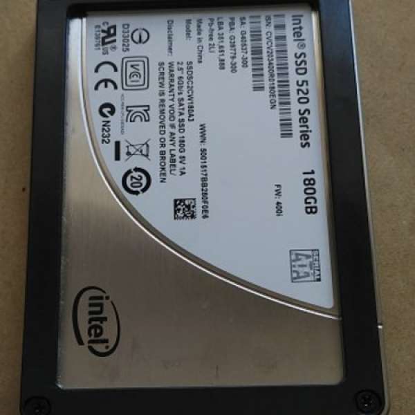 Intel SSD 520 series 180GB