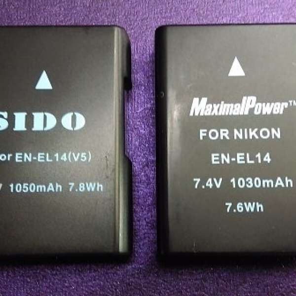 放 Nikon EN-EL14 代用電池 + 代用充電器