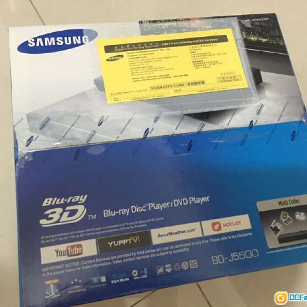 Samsung 三星BLU-RAY 藍光影碟播放機 BD-J5500 全新 100% new