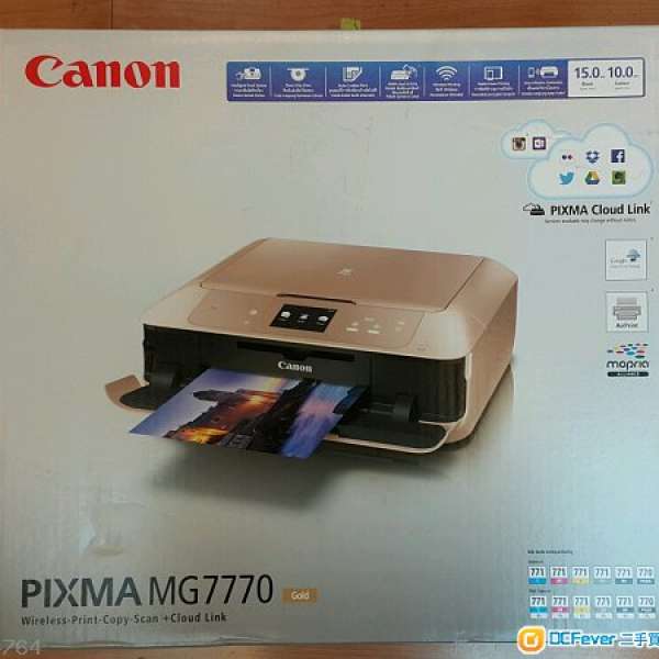 全新 Canon MG 7770 printer 打印機 金色 可無線打印iOS及Android