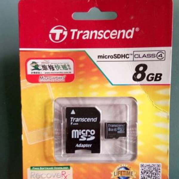 Transcend 8GB micro 全新 終身保養 可郵寄 $50