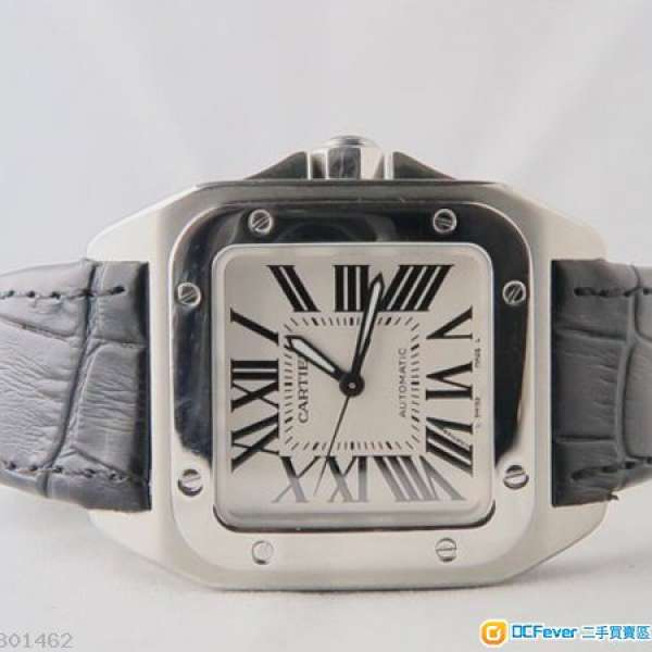 Cartier Santos 100 Medium Watch (Black Strap) not Rolex Panerai