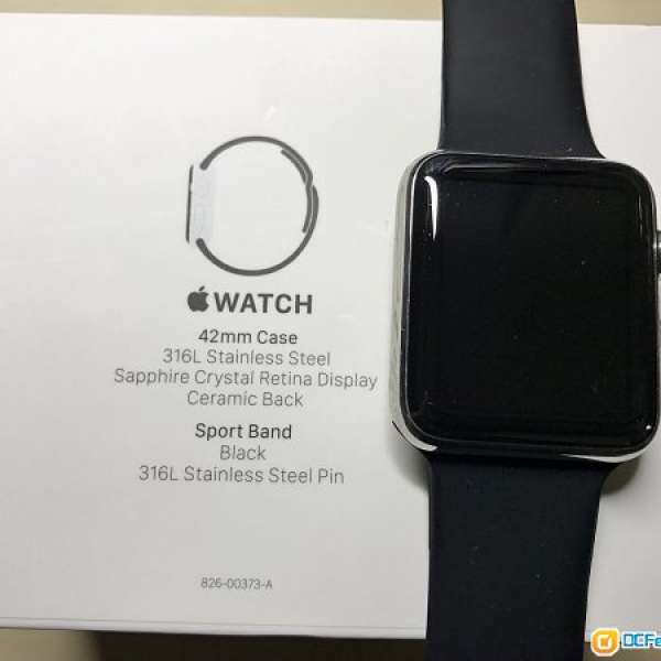 Apple Watch Series1 42mm Stainless Steel Black Sport Band