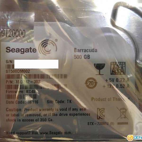 全新 SEAGATE 500GB DESKTOP HDD