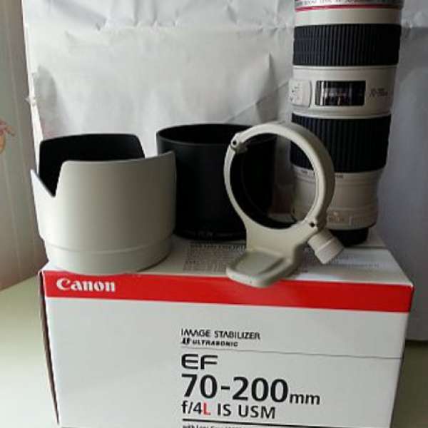 Canon EF 70-200 F4 L IS (小小白 IS) 連黑白 HOOD + 腳架環