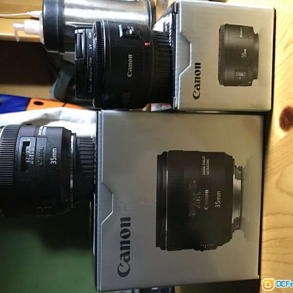 Canon 35MM F2 IS USM & 50MM F1.8 II