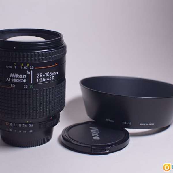 Nikon AF Zoom-Nikkor 28-105mm f/3.5-4.5D IF 連原廠遮光罩