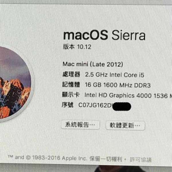 Mac Mini (Late 2012, i5 2.5GHz, 16GB ram, 500gb HD)