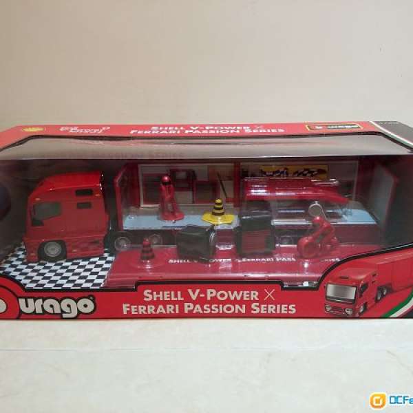 全新 2015 Shell V-Power Burago Ferrari Passion Series 運輸車