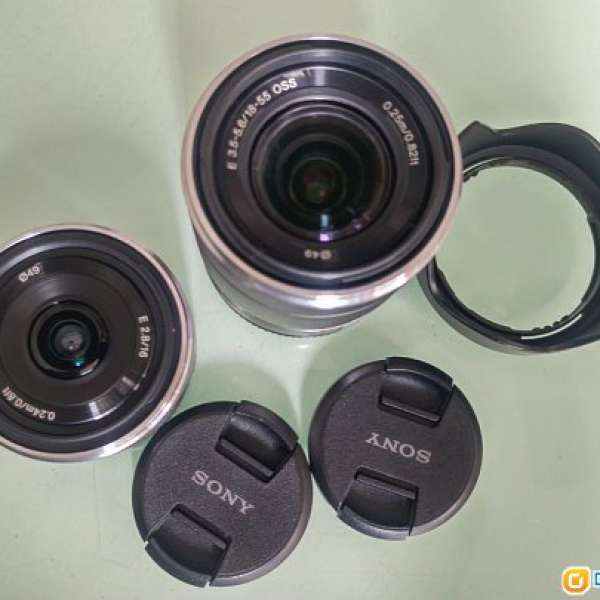 Sony E 16mm SEL16F28 + 18-55mm  SEL1855 OSS