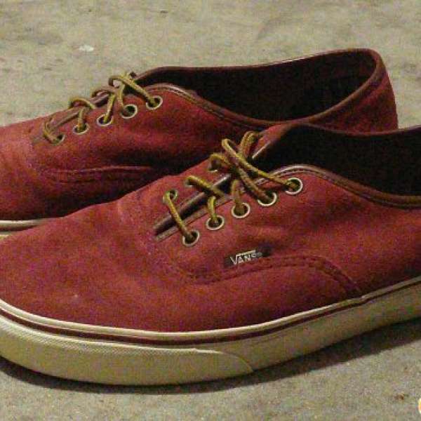 VANS Authentic shoes Suede Leather Men US 9.5 Red 簡約紅色皮波鞋