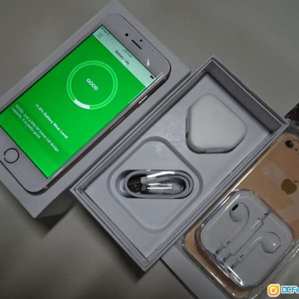 99%新 iPhone 6 64G 白金色 香港行貨ZP 中港4G 有盒齊原裝配件 全覆蓋玻璃貼 軟透...