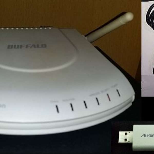 Buffalo Router WHR-G125 + USB Adapter WLI-U2-KG125S (路由器+WIFI無線接收器一...