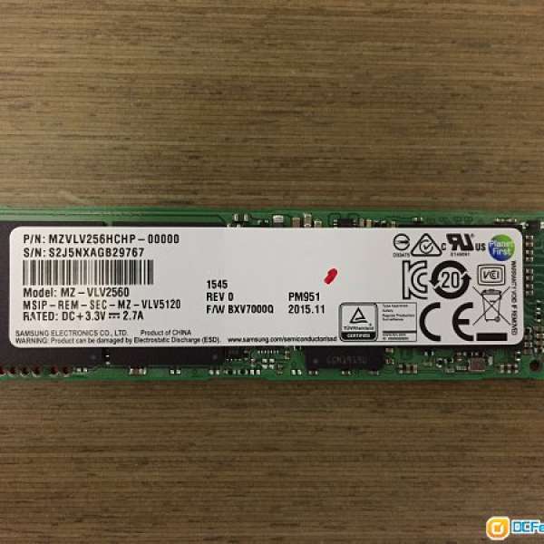 M.2 2280 NVMe PCIe SSD Samsung PM951 256GB
