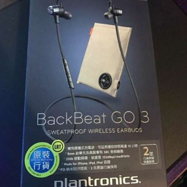 98%新 Plantronics BackBeat GO 3 連充電袋 (行貨)