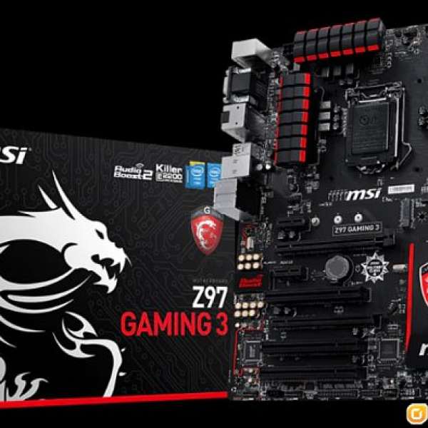 微星MSI Z97 GAMING 3 LGA1150 DDR3 M.2 USB3 SATA3 Killer E2205