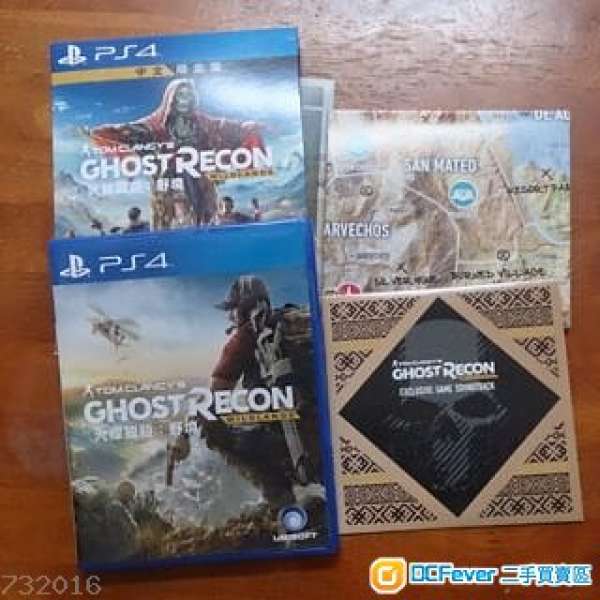 ps4 ghost recon 中英文限定版，了；連code連地圖soundtrack，全套280