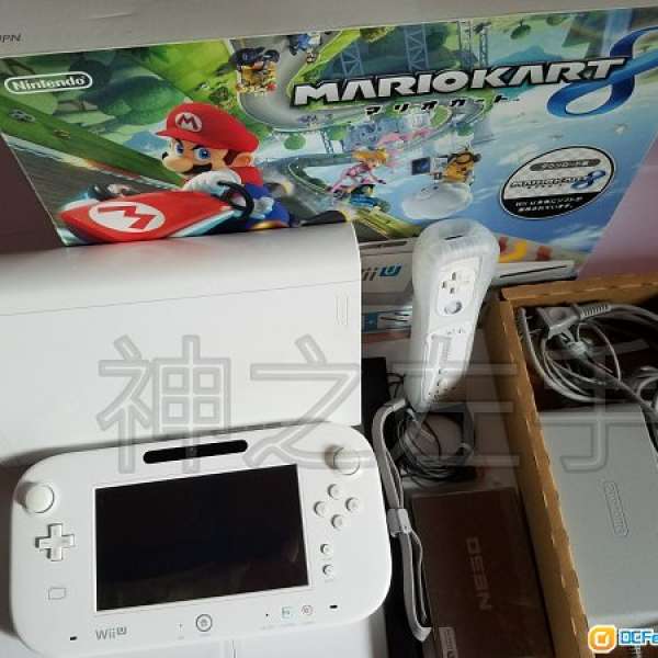 wii u wiiU 新淨靚機，Mario kart8限量豪華32G版 日版機white 雙破解+320G HD