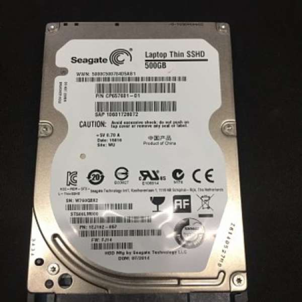 Seagate 2.5" 500GB Solid State Hybrid Drive (SSHD) 固態混合硬碟 ST500LM000