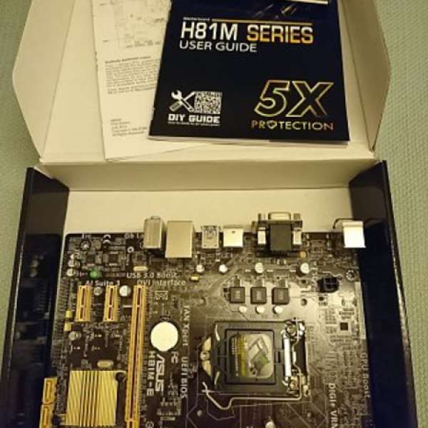 ASUS H81M-E 底板 有盒有保有背板  原廠光碟+說明書 LGA 1150