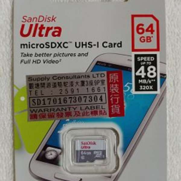全新SanDisk Ultra 64GB microSDXC UHS-1