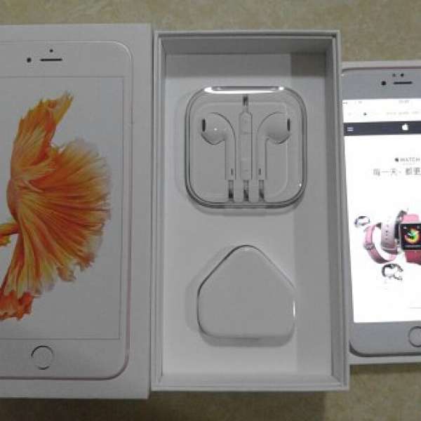 (99%新) iPhone 6s plus 128G 玫瑰金 (耳機, 充電全新,跟原裝及十一個殼)