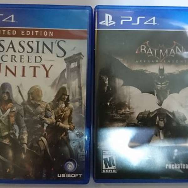Ps4  美版 Batman Arkham Knight & 美版 Assassin's Creed Unity 90%新