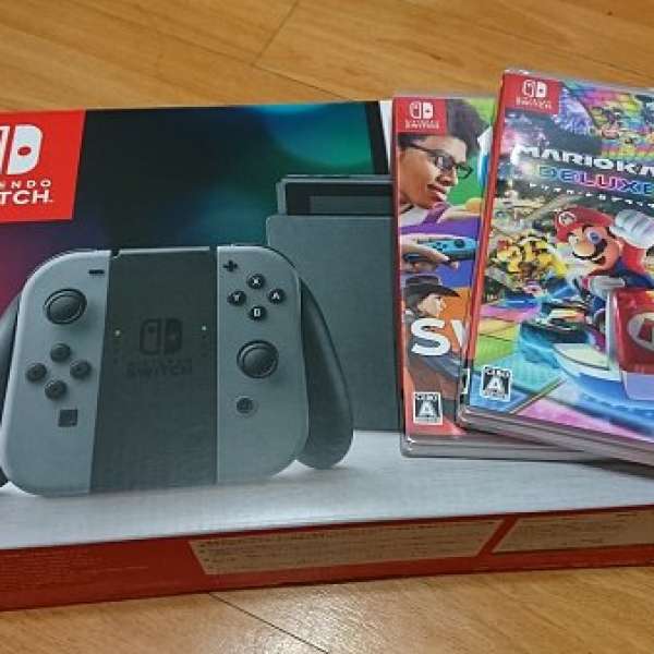 [100% NEW]香港行貨Nintendo Switch 灰色 連1+2 & Mariokart 8 Set