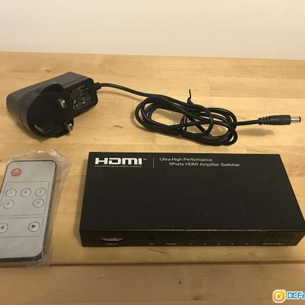 HDMI Switch (5 in 1 out,有遙控) 分線器,分配器,切換器