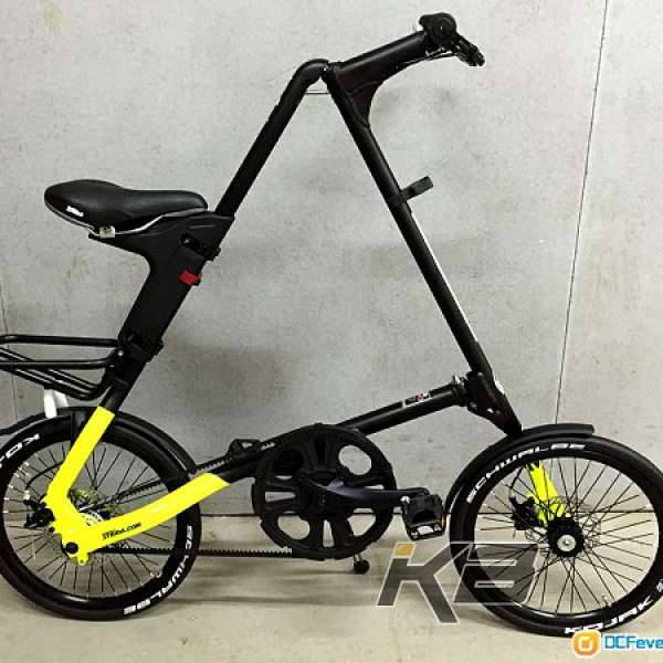 全新現貨 [STRiDA SX] 黑x螢光黃 18寸 摺合單車 (跟8種原廠單車配件 價值$1100) 5....