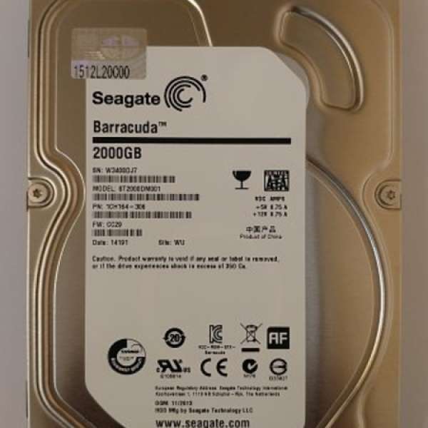 Seagate 2TB 3.5" 硬碟
