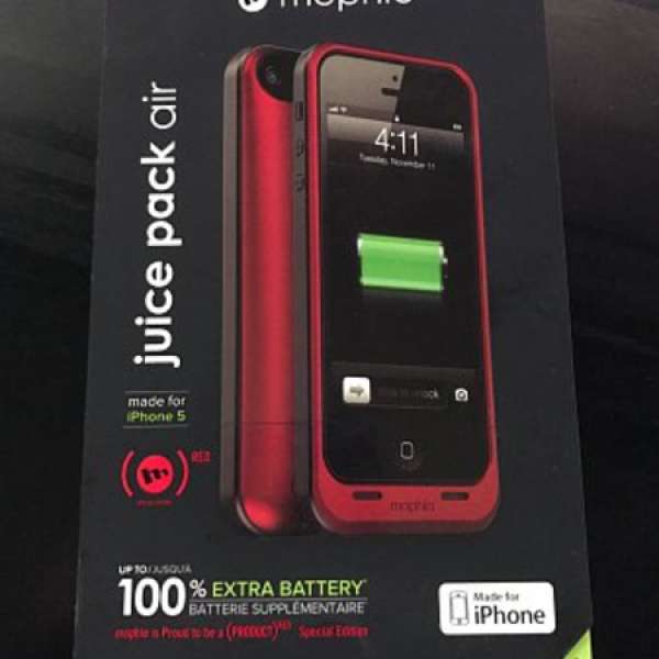 全新 Mophie Iphone 5/5S/5SE 外充 Juice pack 紅
